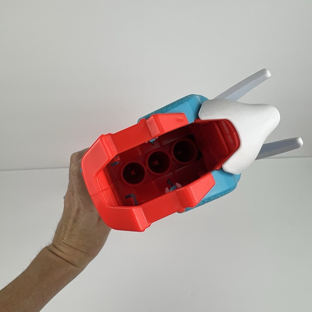 Nerf‎ DinoSquad Tricera-Blast Dart Blaster Dinosaur Toy Gun Blue Red 2020 Hasbro - Picture 3 of 9